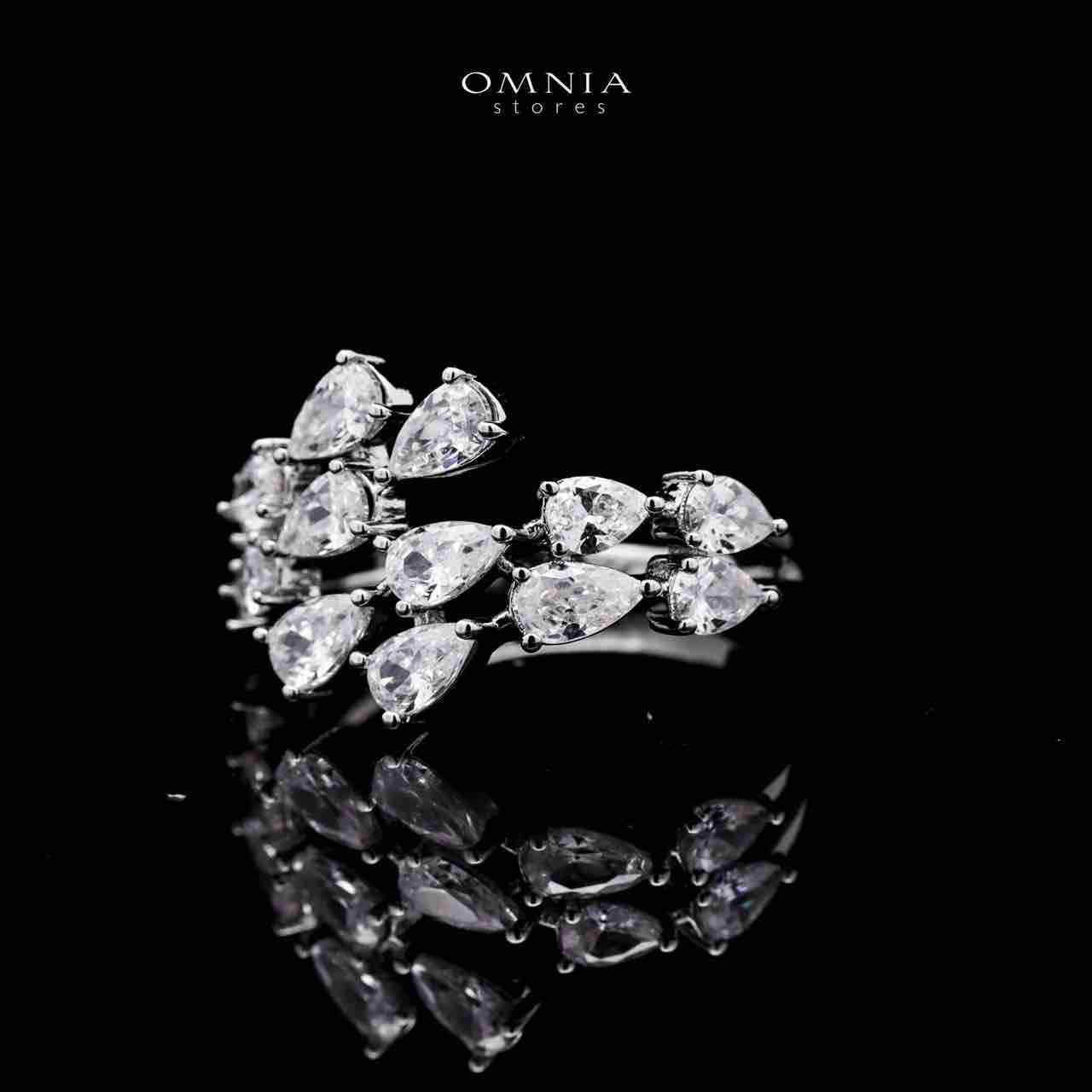 Omnia Michelle White Bridal Full Set Accessories in High Quality Zircon Stone in Rhodium Plated