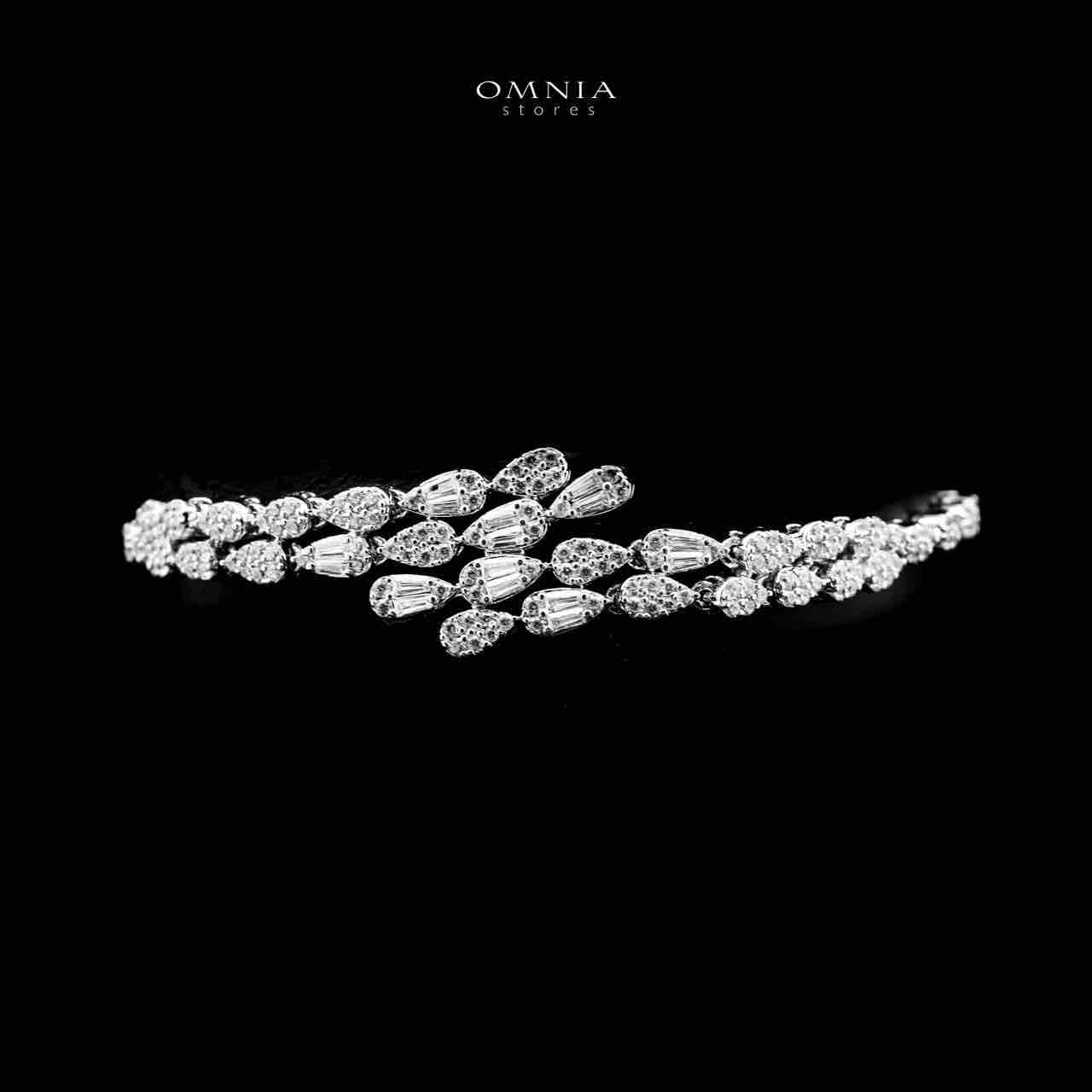 Omnia Dalilah White Luxury Bridal Full Set In Rhodium Plated with High Quality Zircon Stones