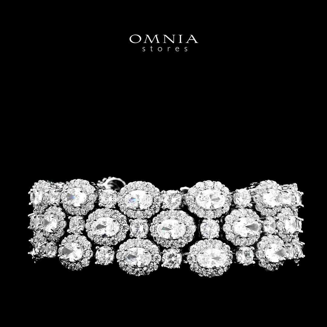 Omnia Viviana White Bracelet Set in High Quality Zircon Stone in Tarnish Resistant Plating - OMNIASTORES UAE