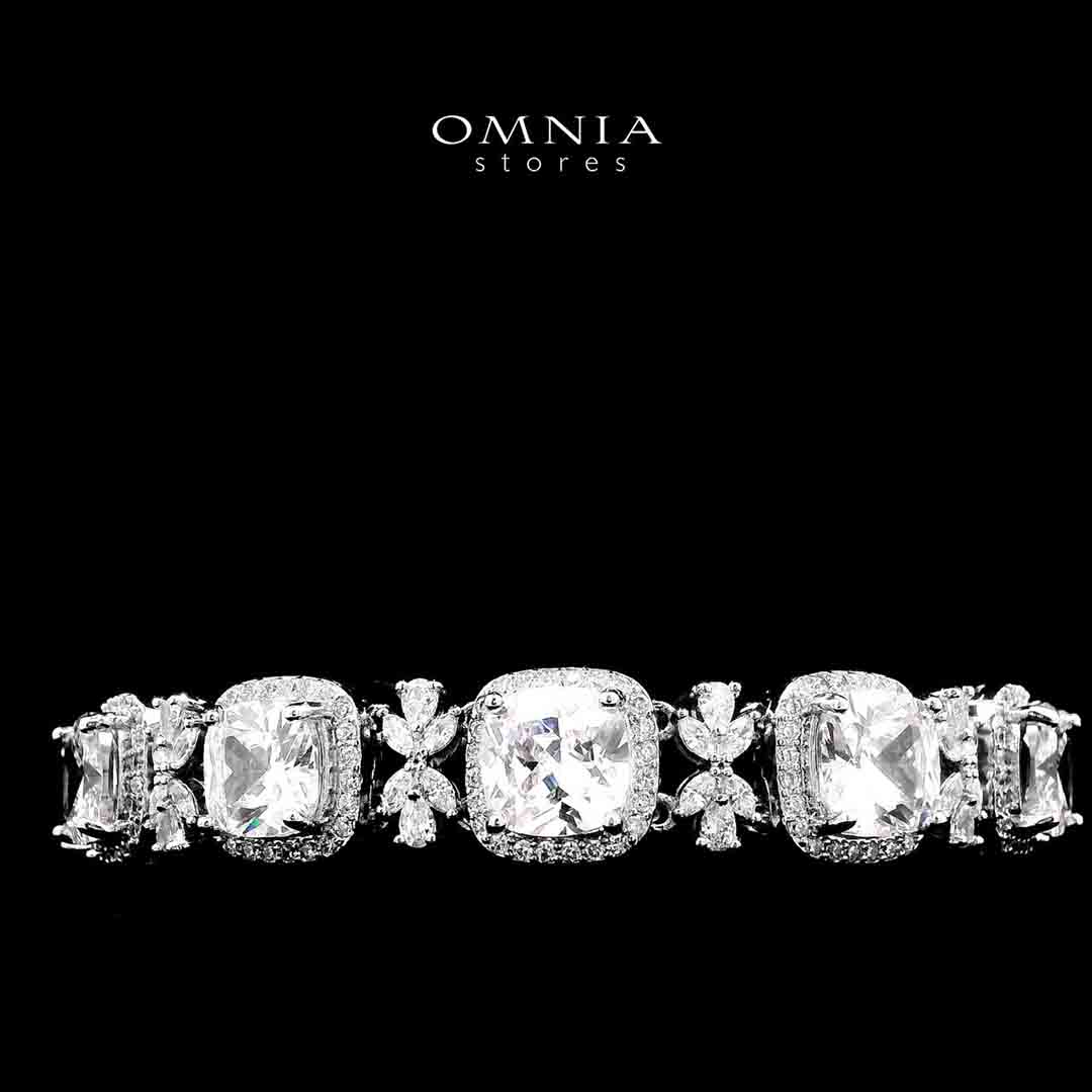 Omnia Fajr White Bracelet in High Quality Zircon Stone in Tarnish Resistant Plating - OMNIASTORES UAE