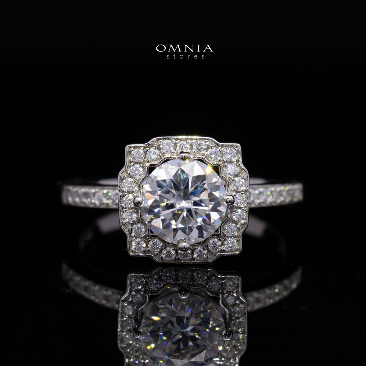 Trina White Moissanite Necklace, Earrings & Ring Set RD 6.5mm (1 Carat) in 925 Silver