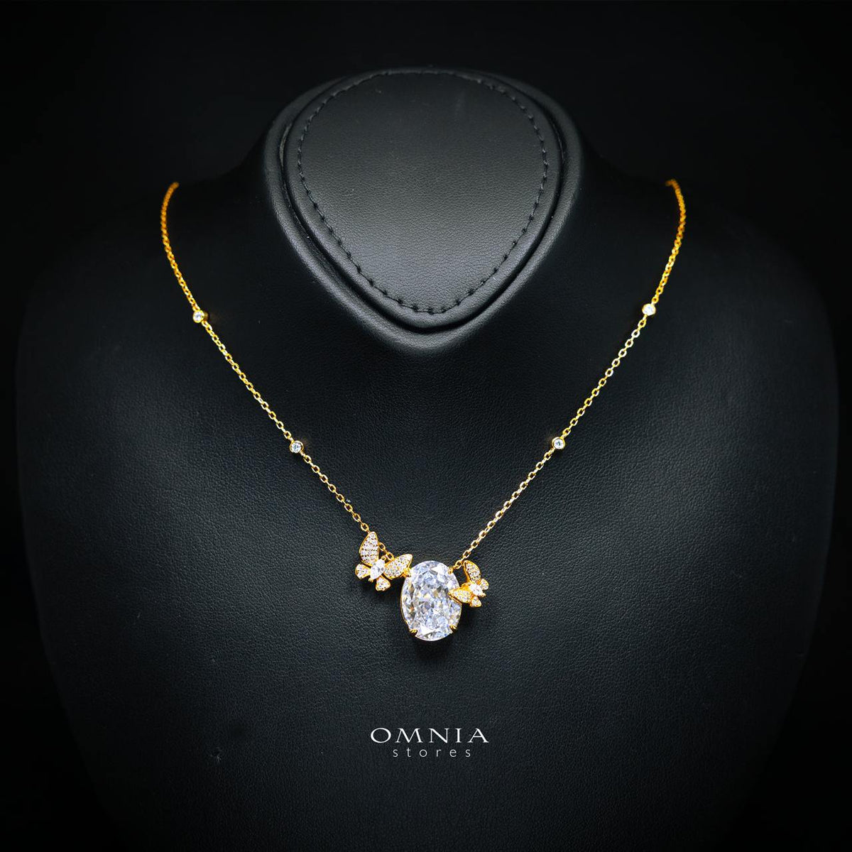 Omnia Maysun White Gold Plated Full Set In 925 Silver High Quality Simulated Diamonds