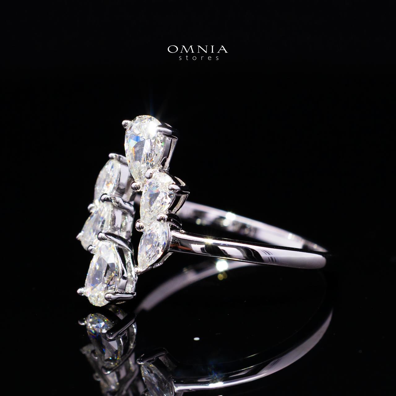 Roselle White Ring in 925 Silver with Premium Simulated Diamonds