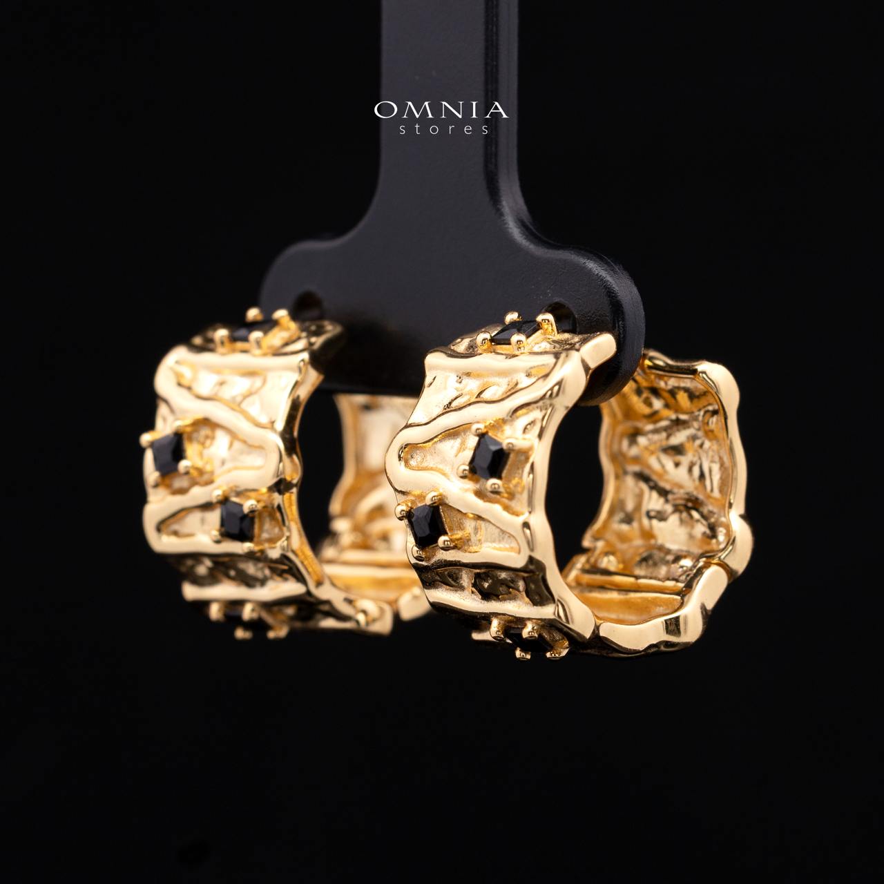 Giselle Gold-Plated Hoop Ring in 925 Silver with Premium Simulated Diamonds