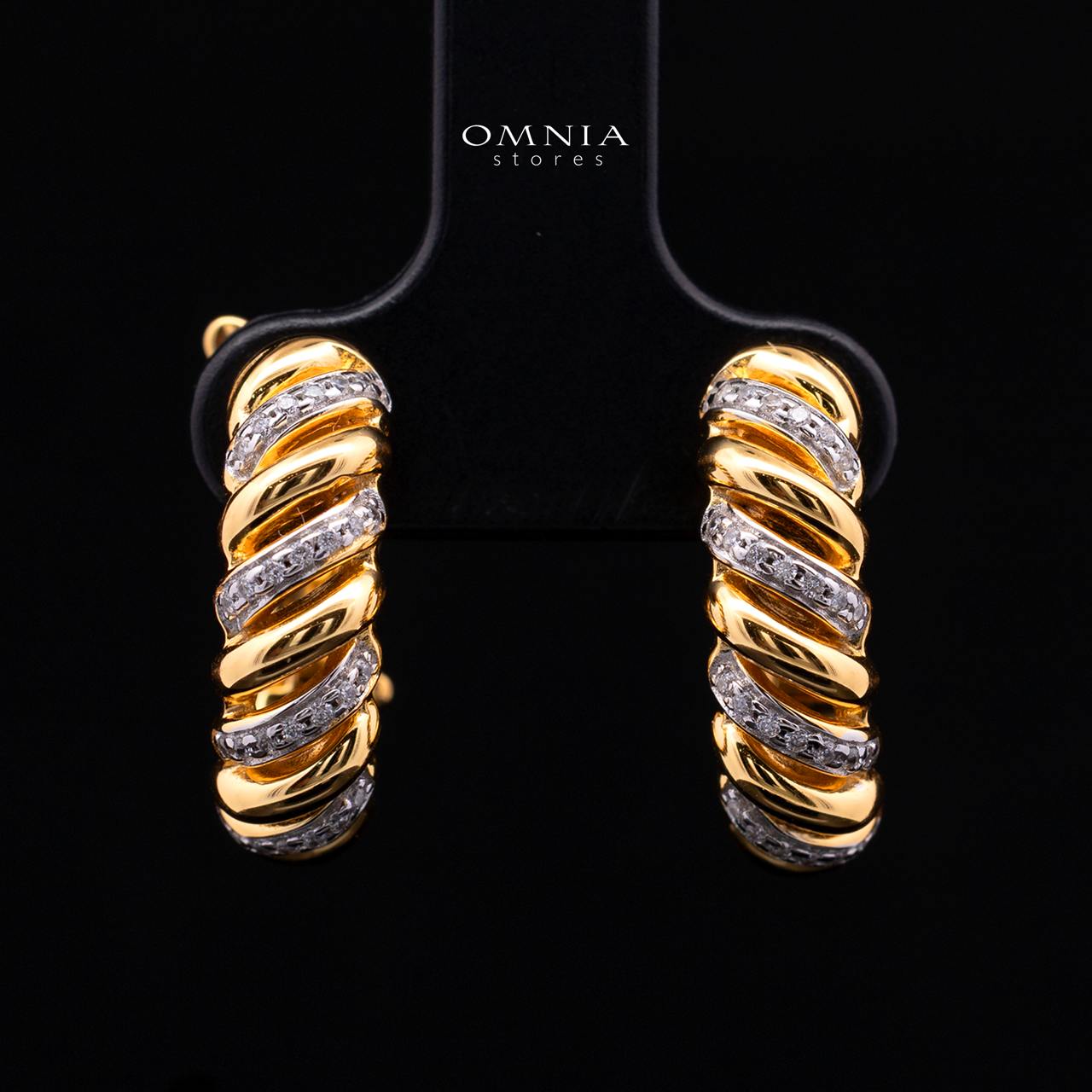 Deanna Gold-Plated Clip-On Earrings in 925 Silver with Premium Simulated Diamonds