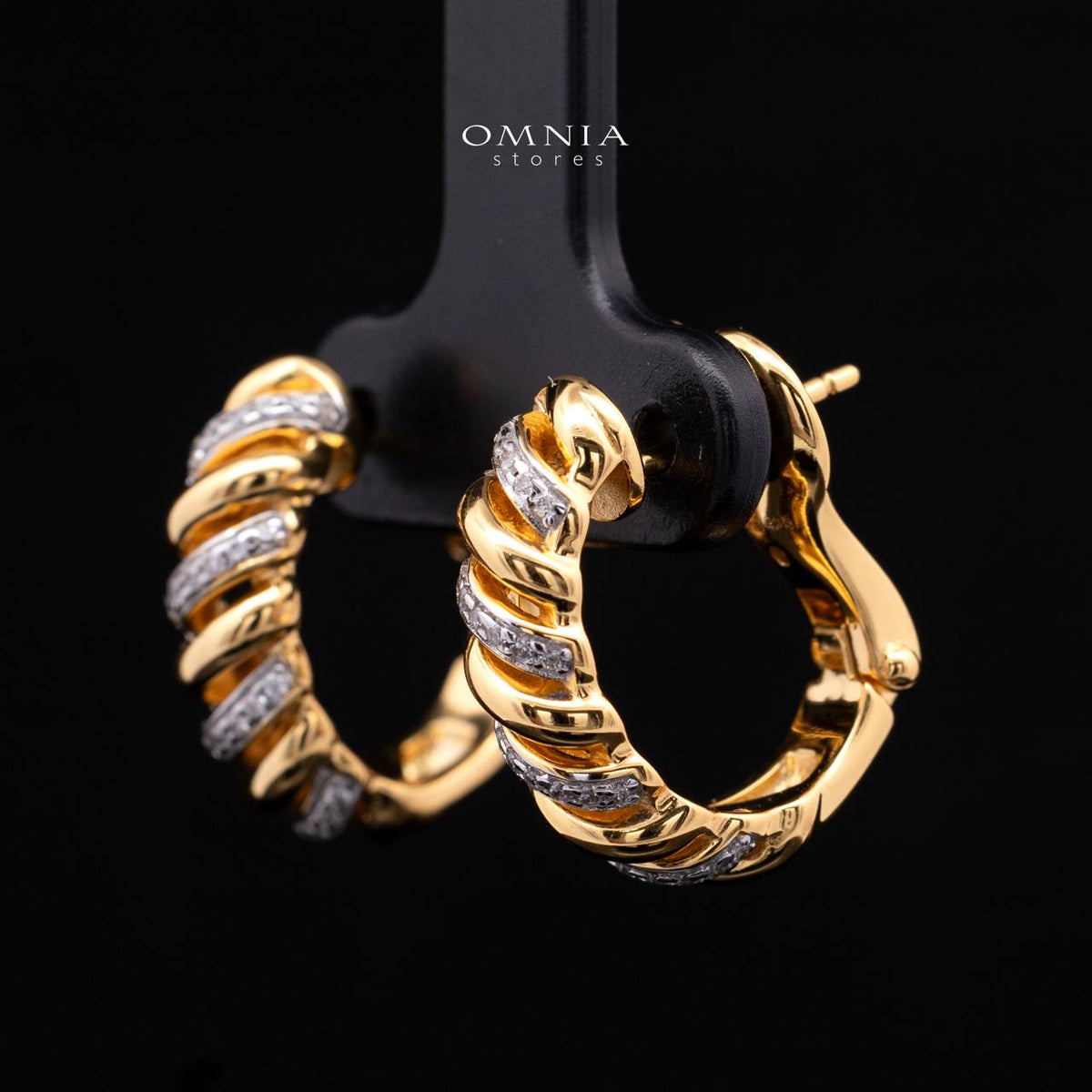 Deanna Gold-Plated Clip-On Earrings in 925 Silver with Premium Simulated Diamonds