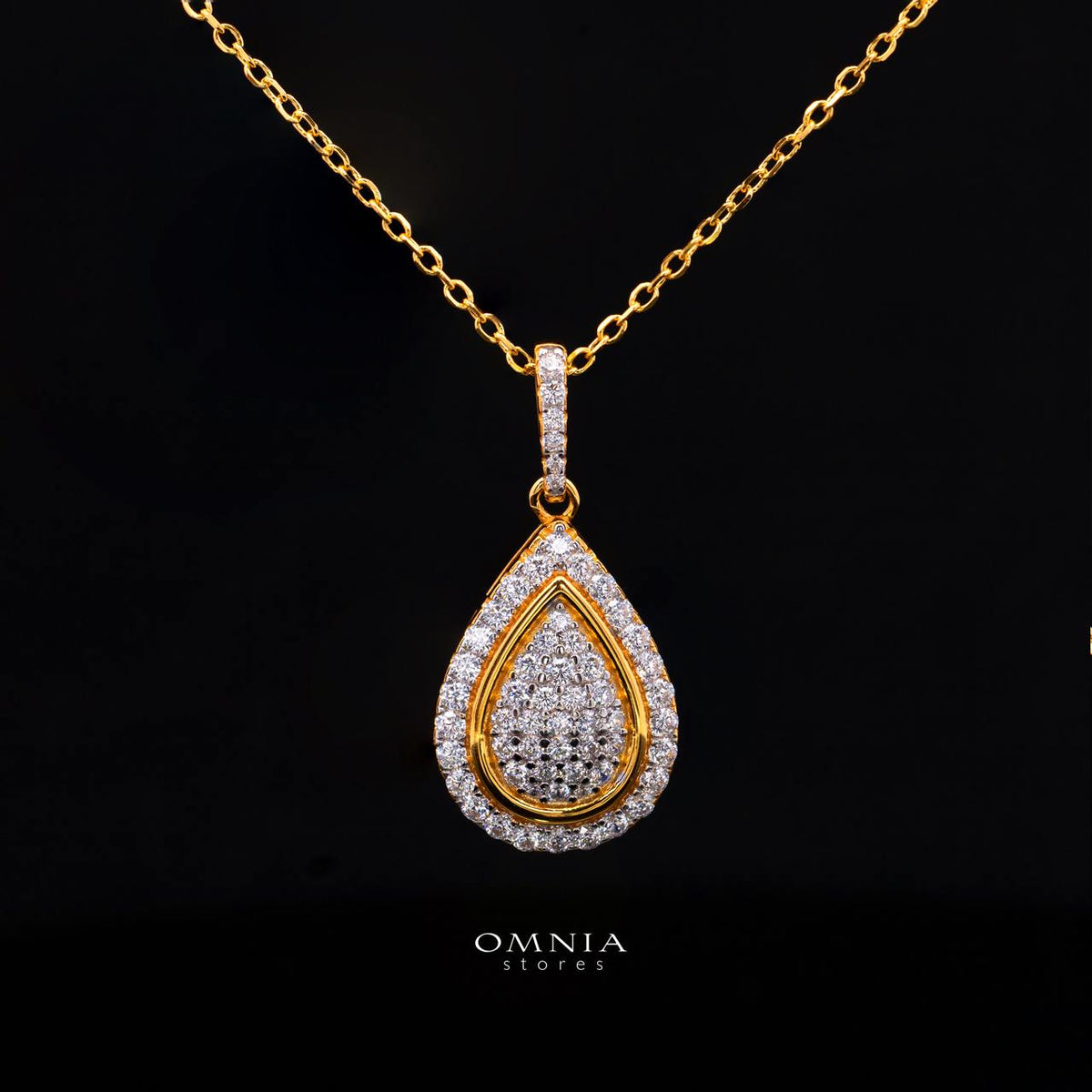 Gwenette Gold-Plated Necklace in 925 Silver with Premium Simulated Diamonds