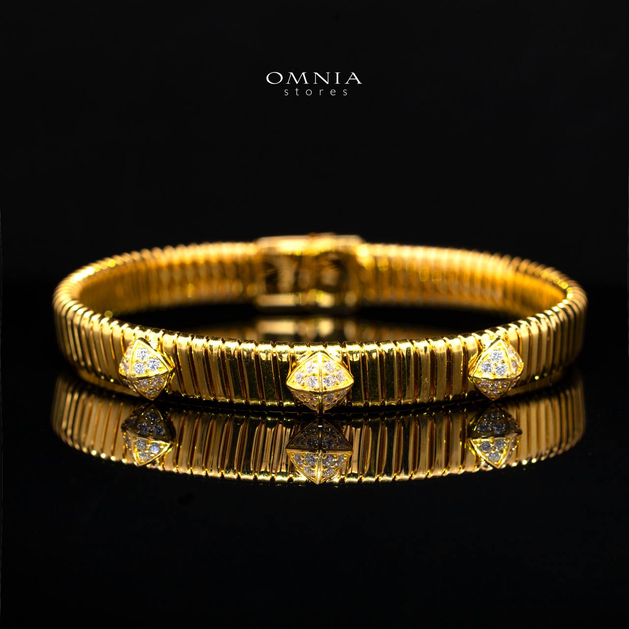 Calyssia Gold-Plated Bracelet with High-Quality Premium Simulated Diamonds in 925 Sterling Silver