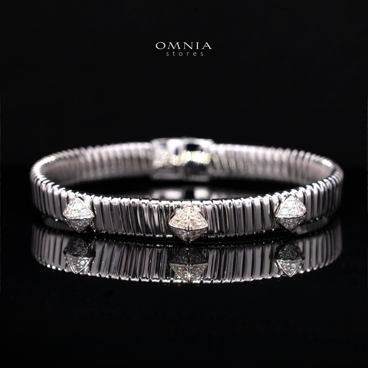 Calyssia Silver Bracelet with High-Quality Premium Simulated Diamonds in 925 Sterling Silver