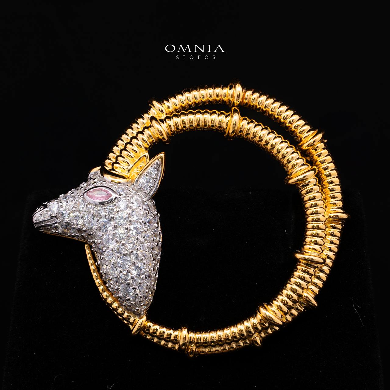 Elarynne Gold Brooch with High-Quality Premium Simulated Diamonds in 925 Sterling Silver