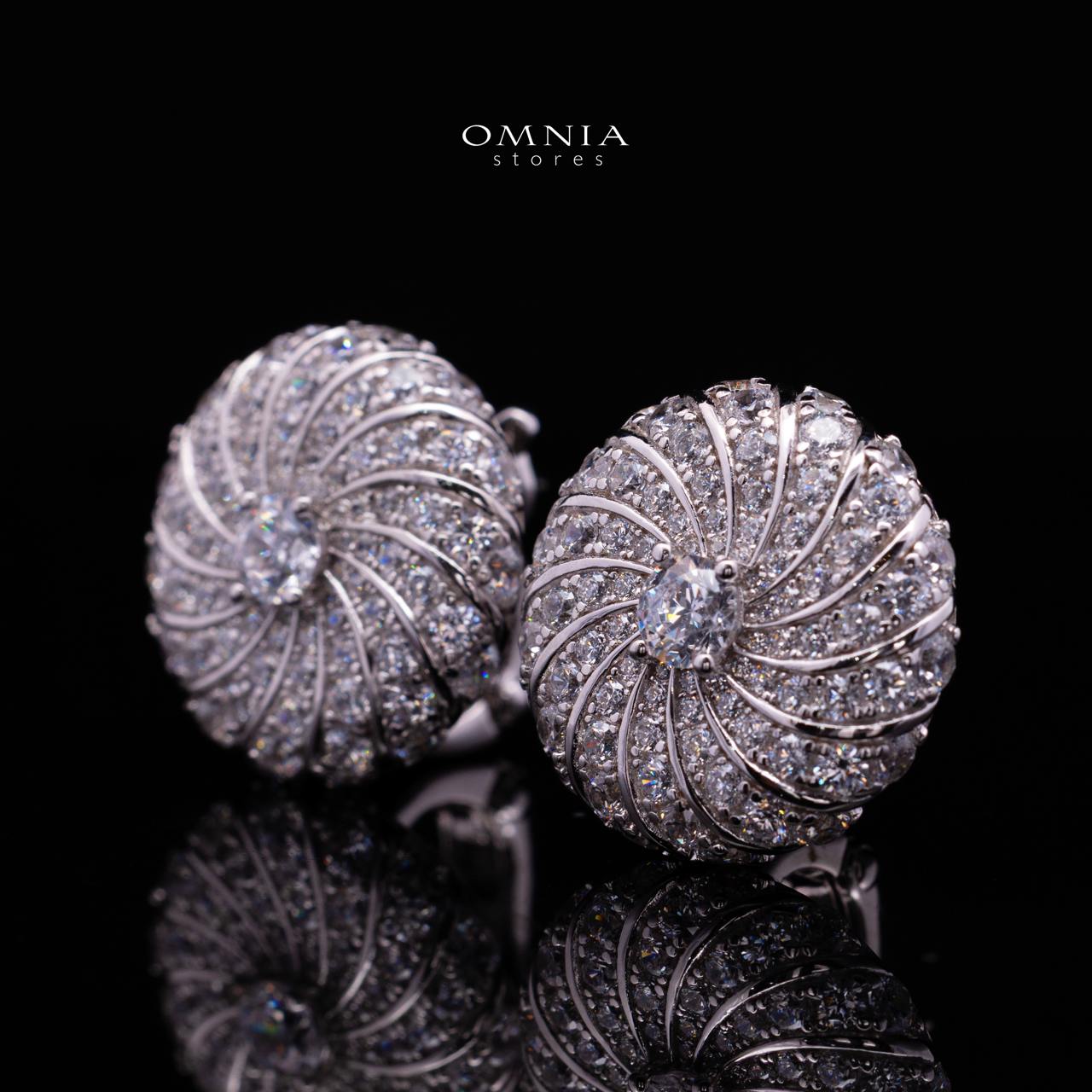 Serenya White Clip-On Earring with Premium Simulated Diamonds in 925 Sterling Silver