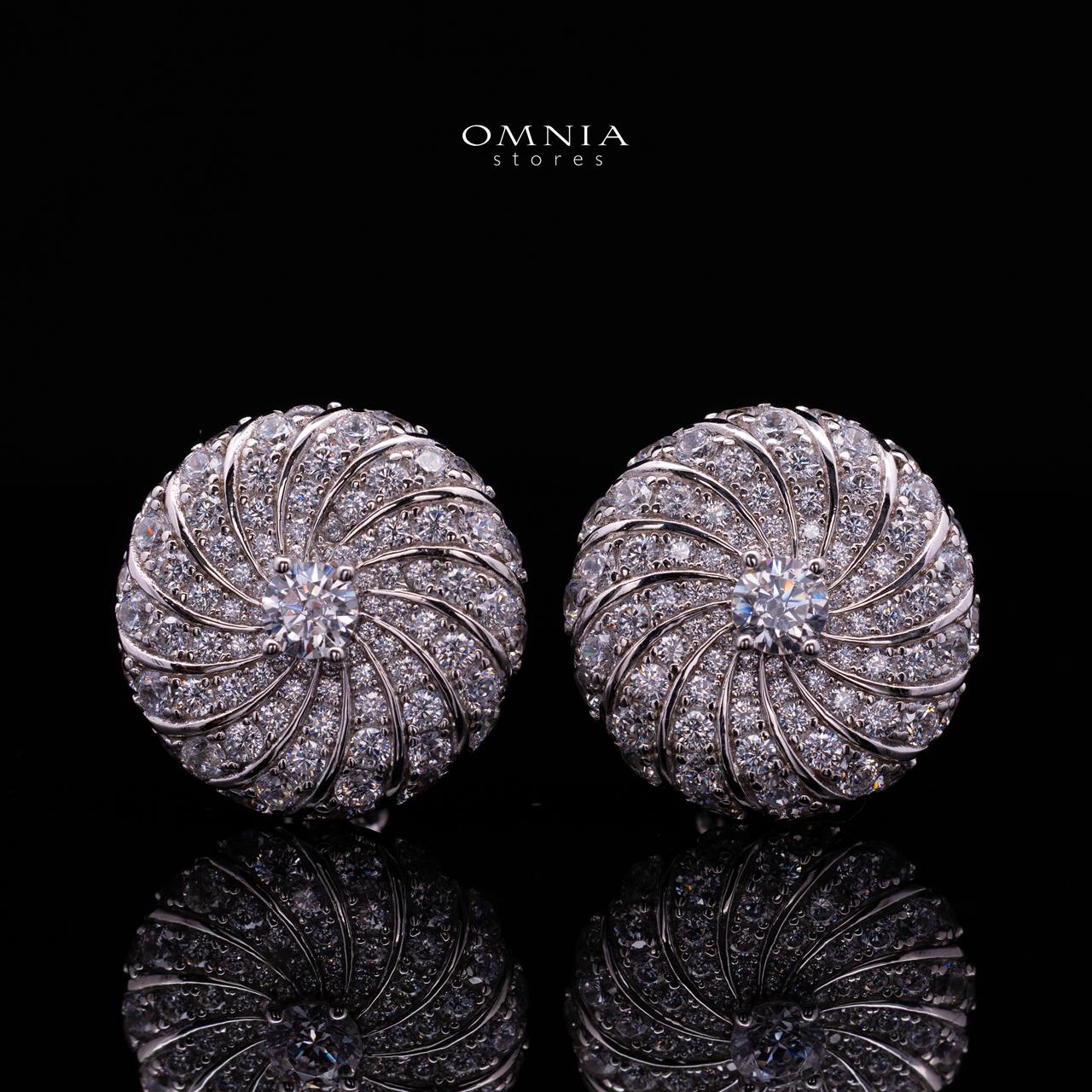 Serenya White Clip-On Earring with Premium Simulated Diamonds in 925 Sterling Silver