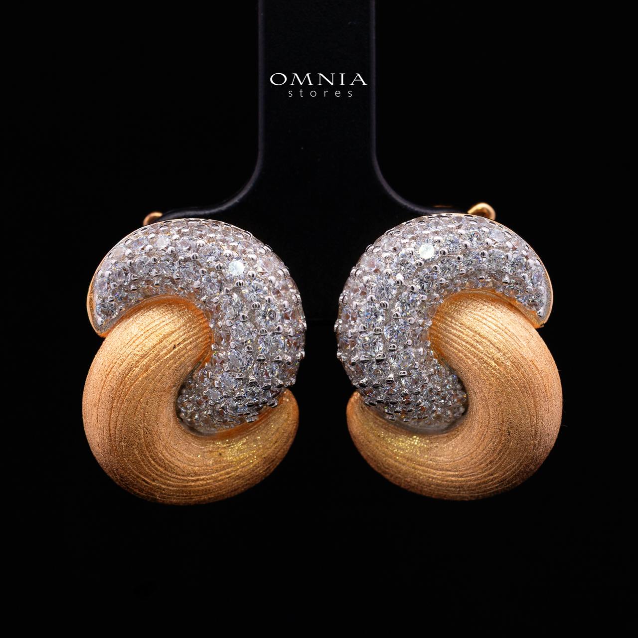 Adaraah Gold-Plated Statement Clip Earrings 925 Sterling Silver | Premium Brilliant-Cut Simulated Diamonds