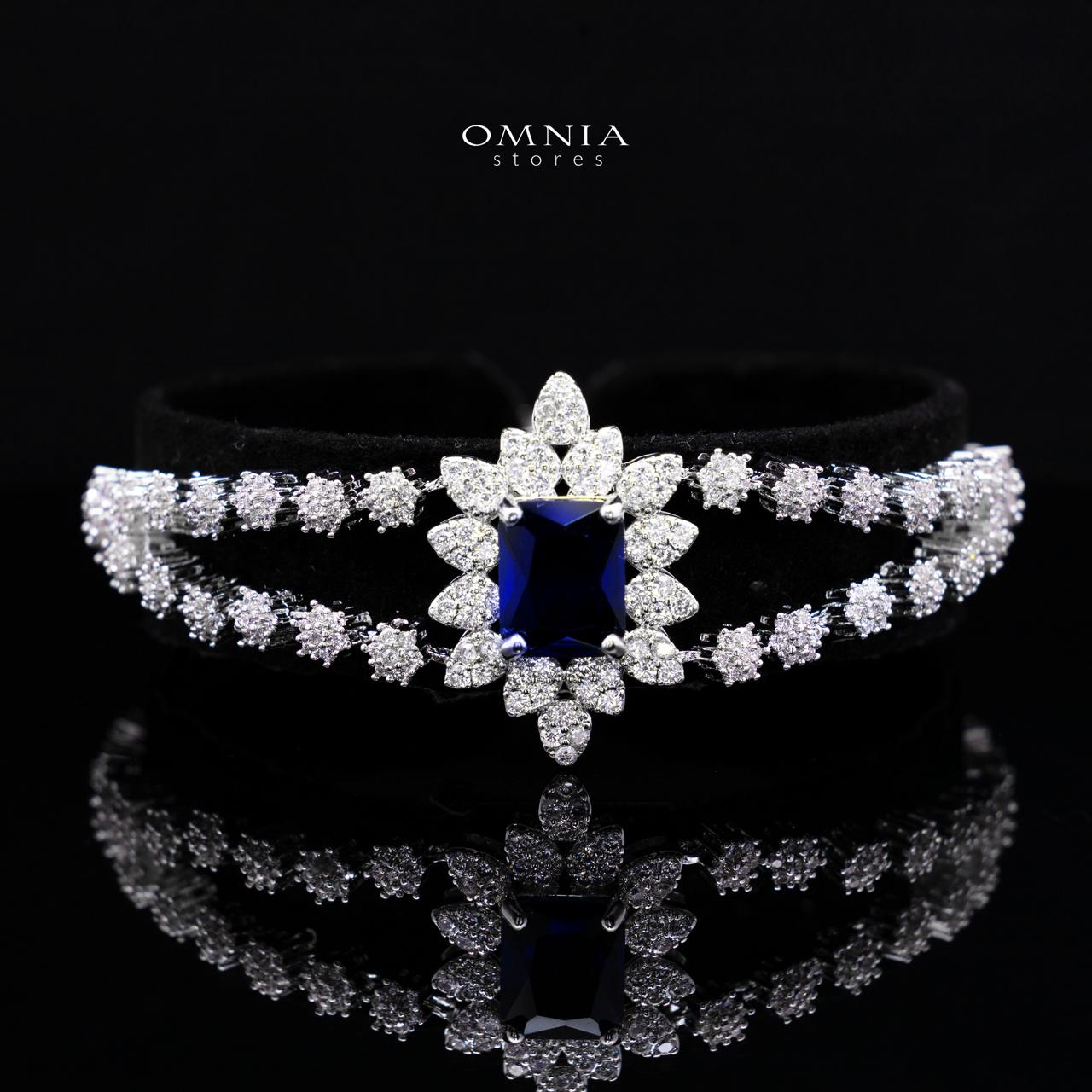 Blair Blue Luxury Bridal Full Set in High Quality Simulated Diamonds