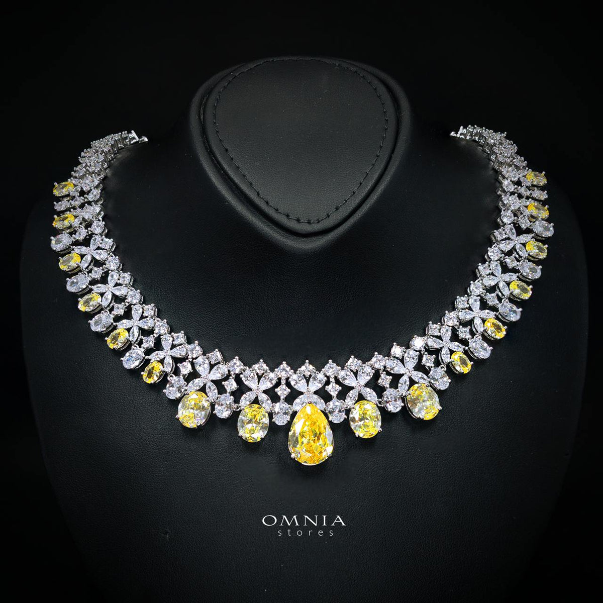 Suhana Yellow Bridal Full Set in High Quality Simulated Diamonds