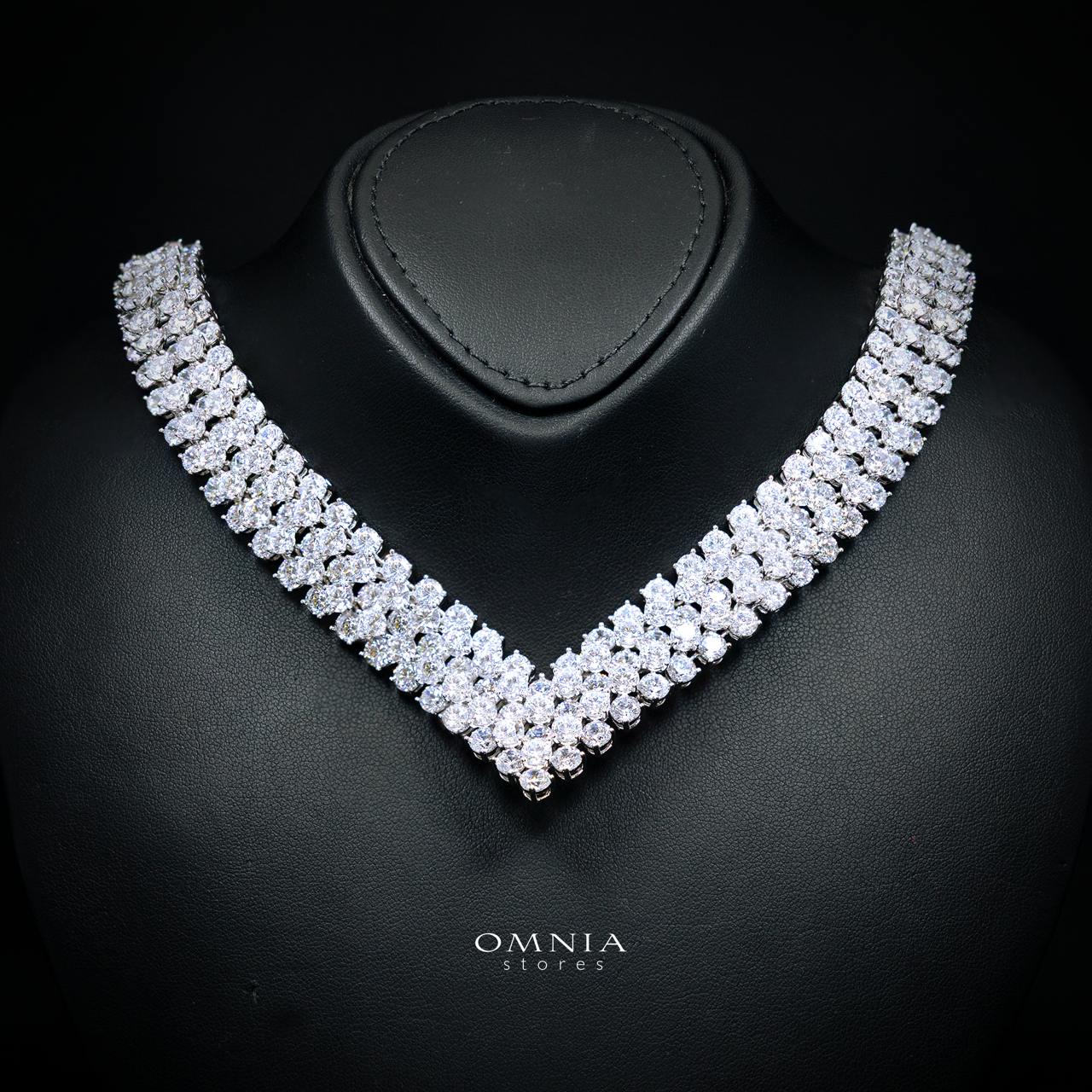 Celopatra Necklace with High-Quality Premium Simulated Diamonds in 925 Sterling Silver