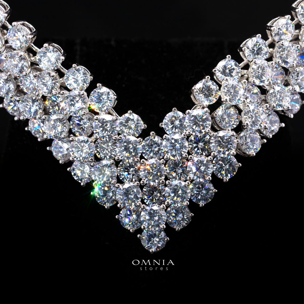 Celopatra Necklace with High-Quality Premium Simulated Diamonds in 925 Sterling Silver