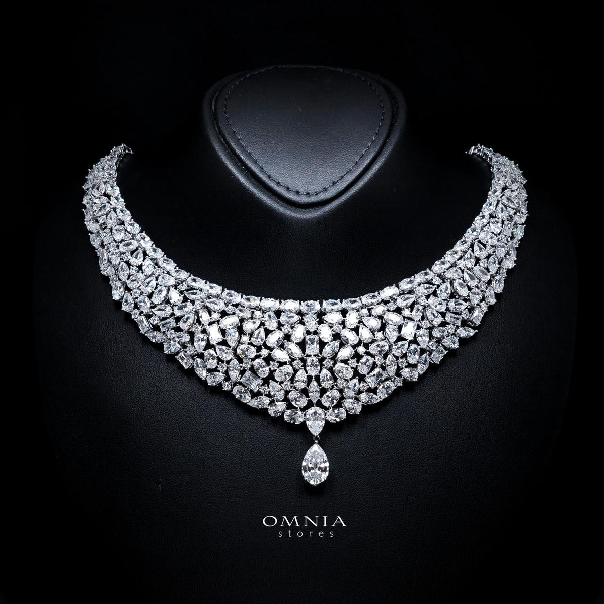Maya White Luxury Bridal Full Set with High-Quality Simulated Diamonds – Rhodium Plated