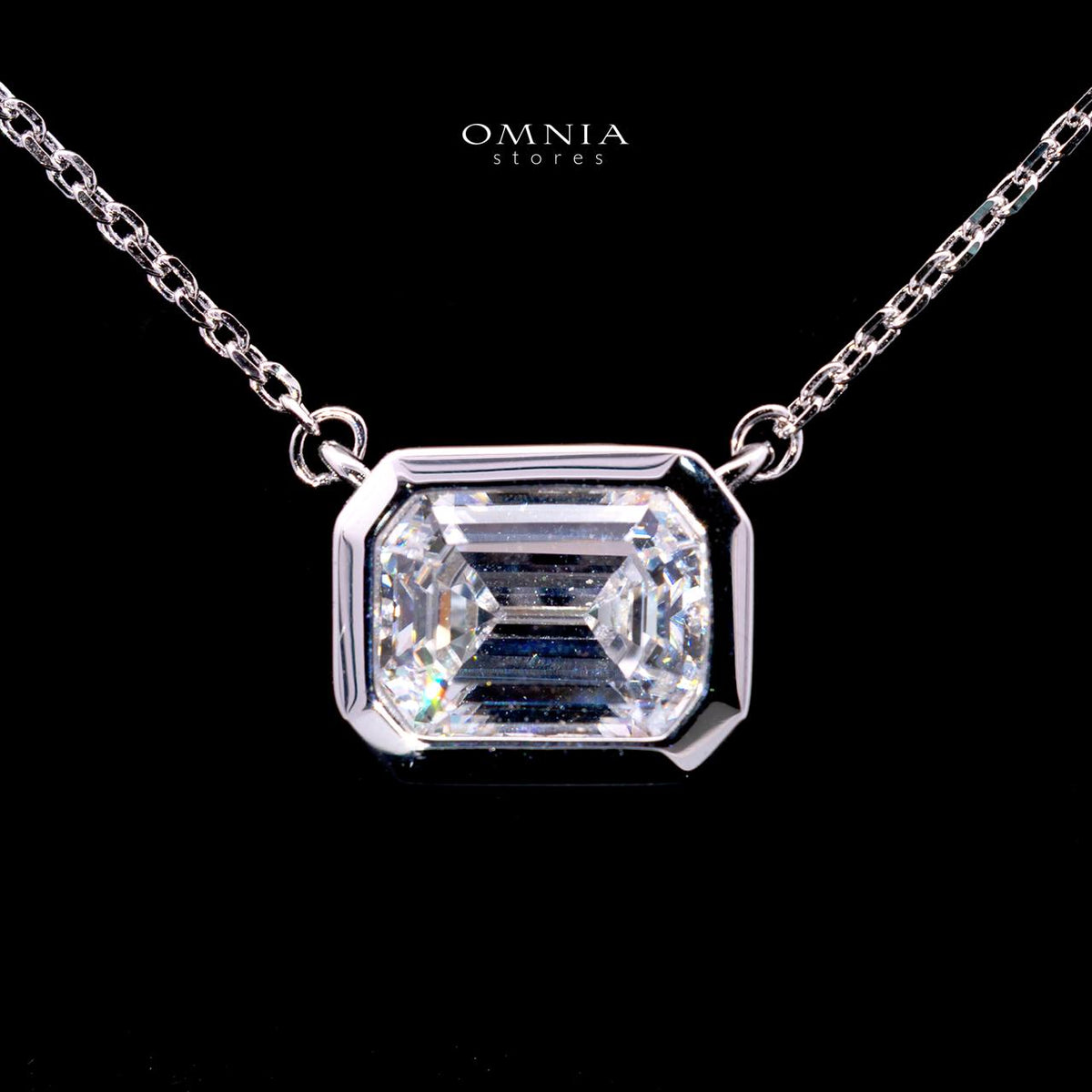 Jimena Necklace with Certified Premium Simulated Diamonds in 925 Sterling Silver