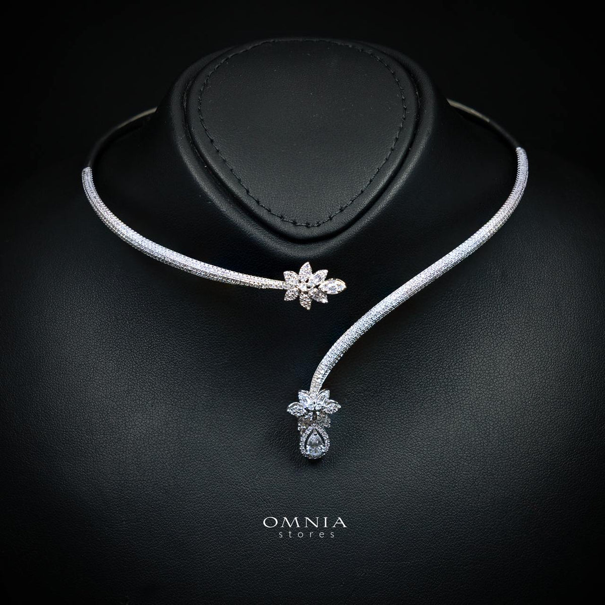 Annalise White Bridal Full Set with High-Quality Premium Simulated Diamonds – Rhodium-Plated