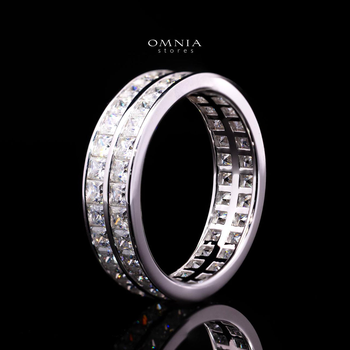 Cecilia Square-Cut Moissanite Ring 2x2mm in 925 Sterling Silver