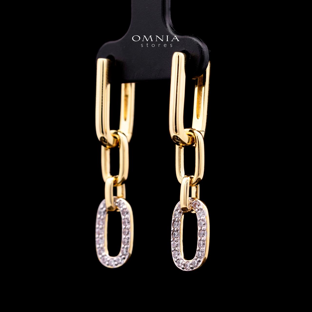 Estela Gold Premium Rhodium-Plated Alloy Earring with High-Quality Simulated Diamonds