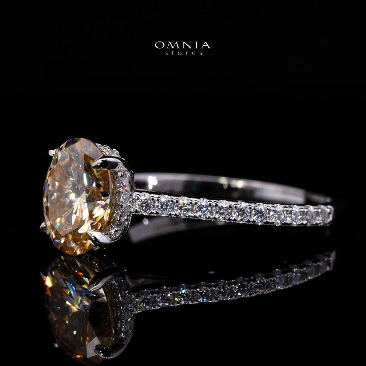 Sadia Yellow Ring with GRA Certificate, High-Quality Simulated Diamond, and 925 Sterling Silver