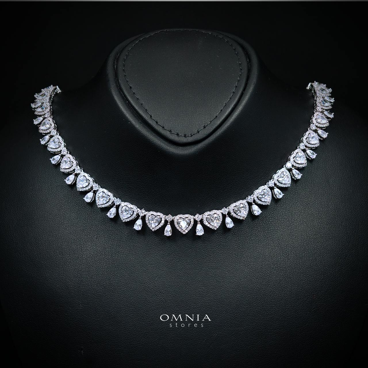 Talina White Luxury Bridal Full Jewelry Set with High-Quality Premium Simulated Diamonds-Rhodium-Plated