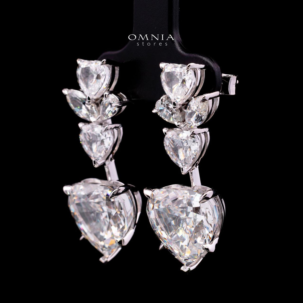 Alma Earring with Certificate, High-Quality Premium Simulated Diamonds in 925 Sterling Silver