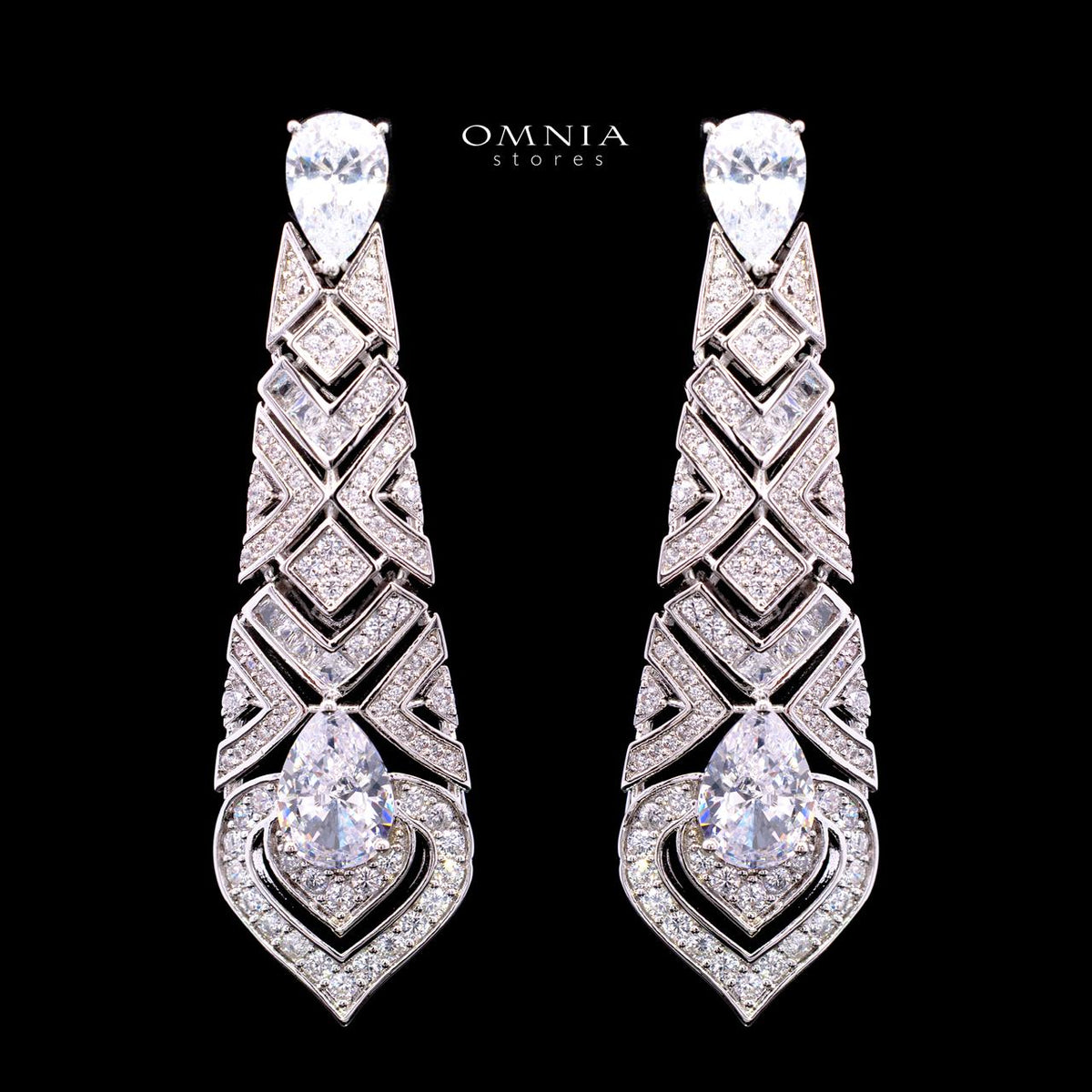 Daryan White Luxury Bridal Full Set with High-Quality Simulated Diamonds – Rhodium Plated