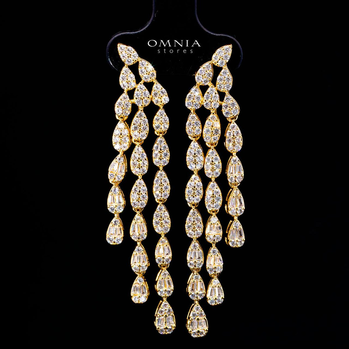 Omnia Nasiha Luxury Bridal Gold Full Set in High Quality Zircon Stone Rhodium Plated