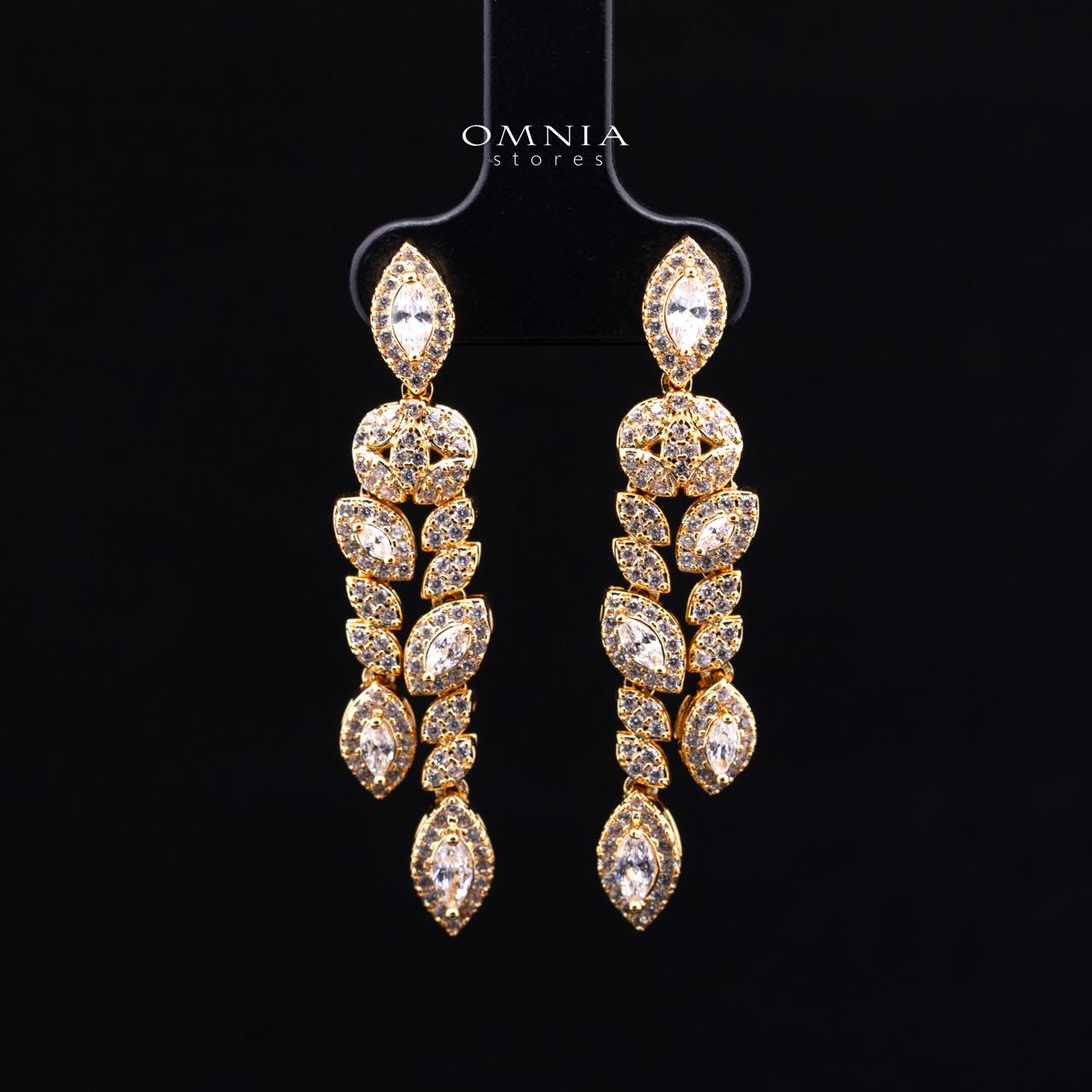 Omnia Nada Gold Bridal Full Set in High Quality Zircon Stone Rhodium Plated