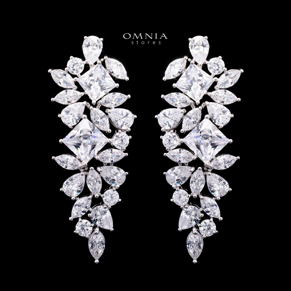Christine White Luxury Bridal Full Set with High-Quality Simulated Diamonds – Rhodium Plated