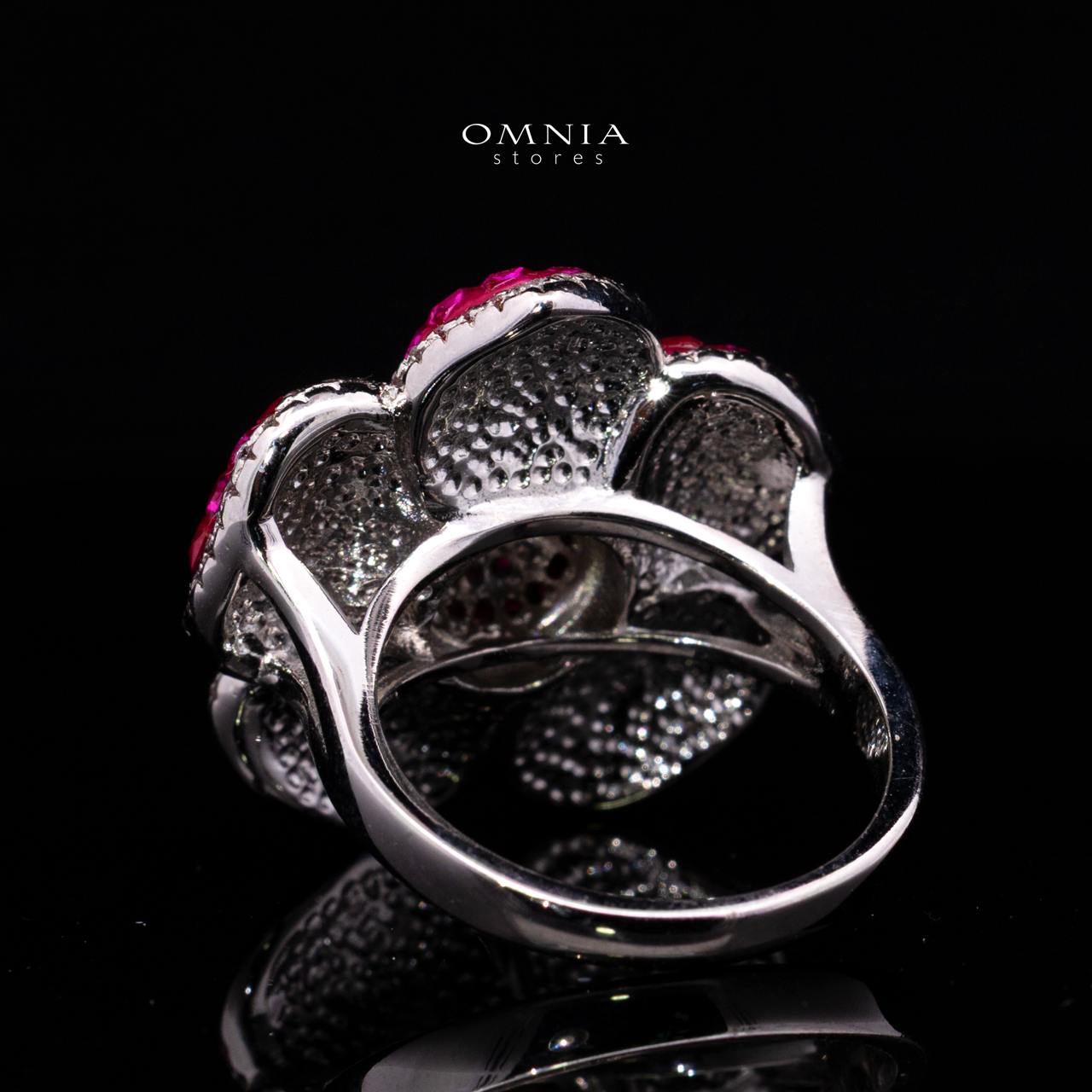 Ruwaina Pink Ring with High-Quality Premium Simulated Diamonds in 925 Sterling Silver