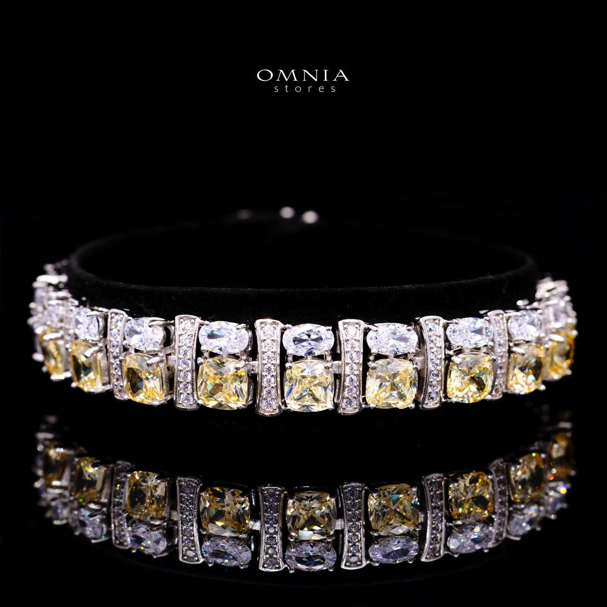 Marley Yellow Bridal Full Set with High-Quality Simulated Diamonds – Rhodium Plated