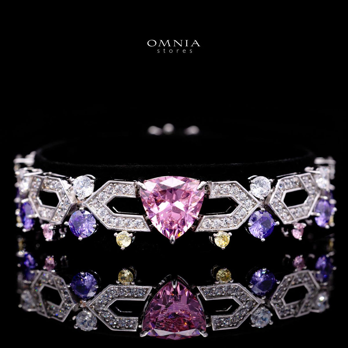 Elissa Multicolor Luxury Bridal Full Set with High-Quality Simulated Diamonds – Rhodium Plated