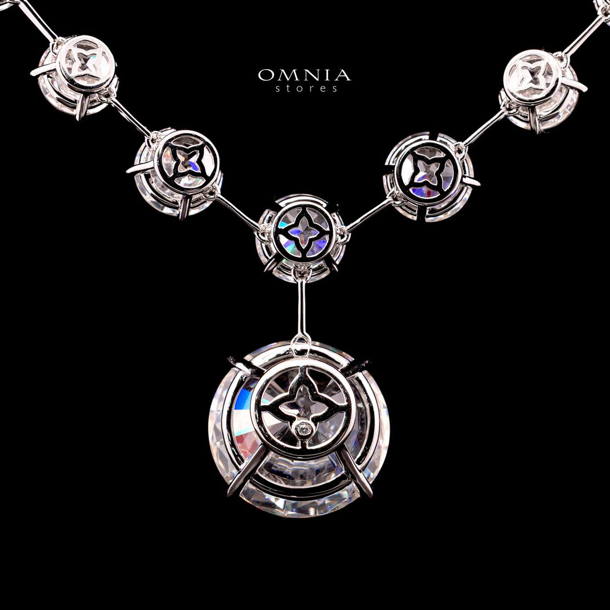 Lina Necklace with Certificate, High-Quality Premium Simulated Diamonds in 925 Sterling Silver