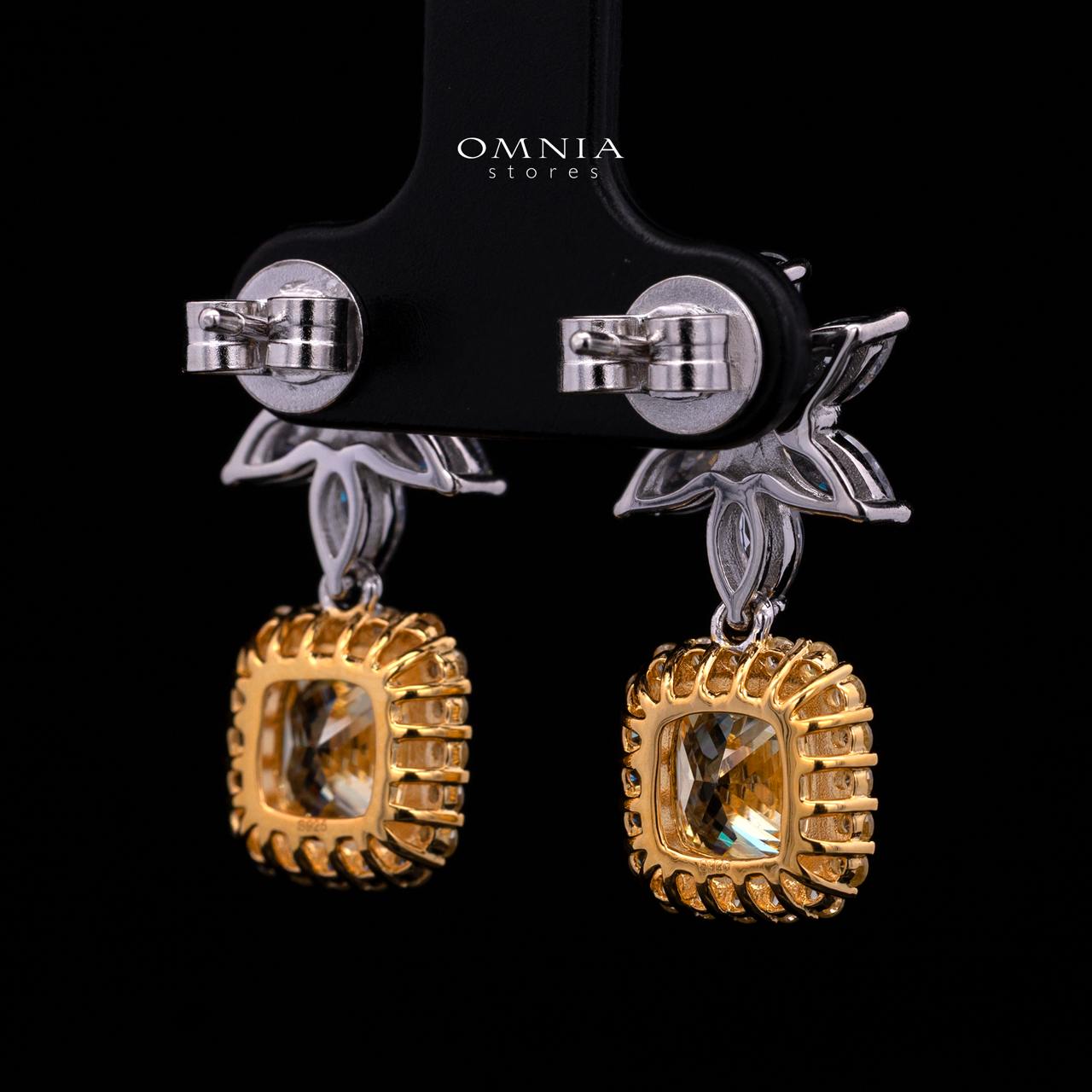Daleyza Yellow 925 Sterling Silver Earrings with High-Quality Premium Simulated Diamond Stone