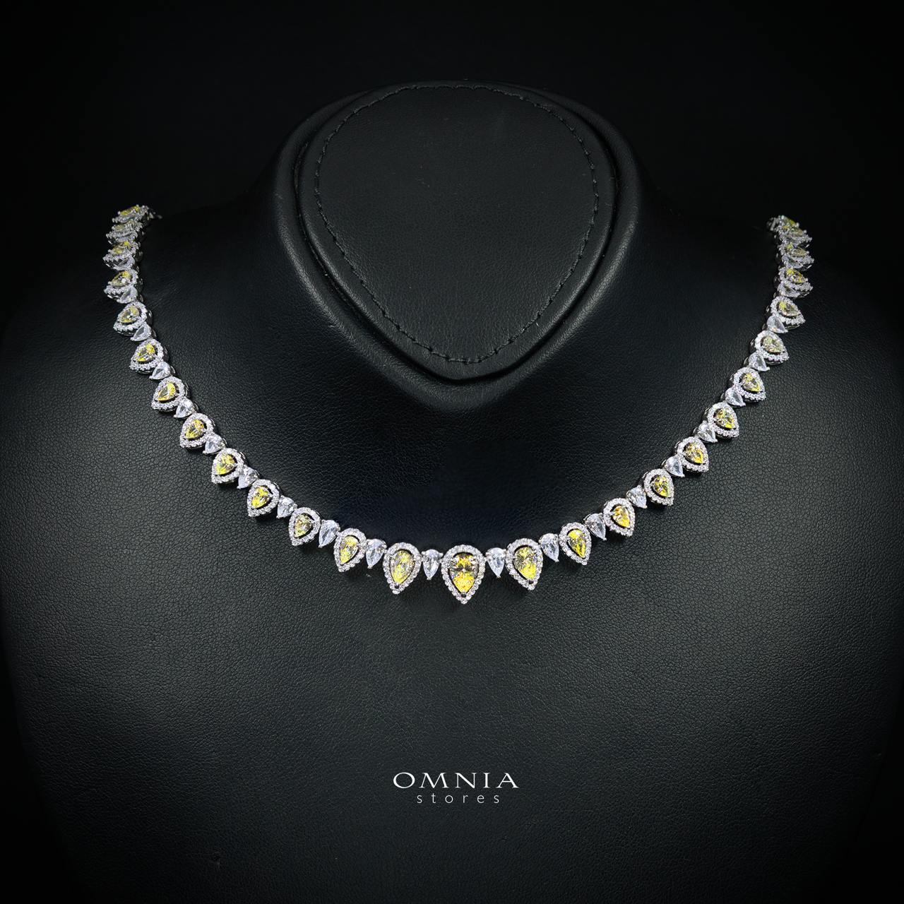 Sundus Yellow Bridal Full Set – Premium Rhodium Plated with High-Quality Zircon Stones