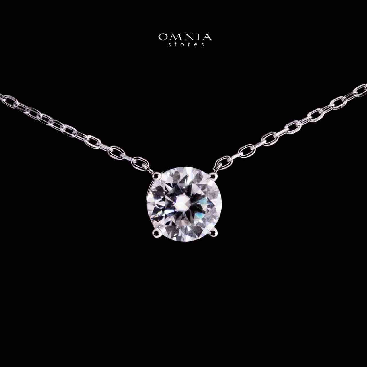 Omnia Emira Silver Pendant Necklace in 925 Silver With High Quality GRA Certified White Moissanite Stones - OMNIASTORES UAE