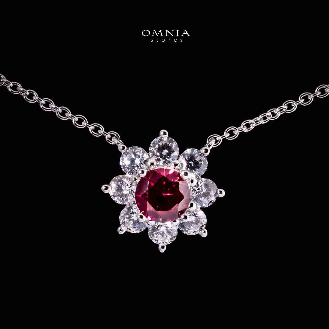 Naisha Lab Grown With GRC Certified Ruby Red Stones Necklace and Earrings Set in 925 Silver - OMNIASTORES UAE