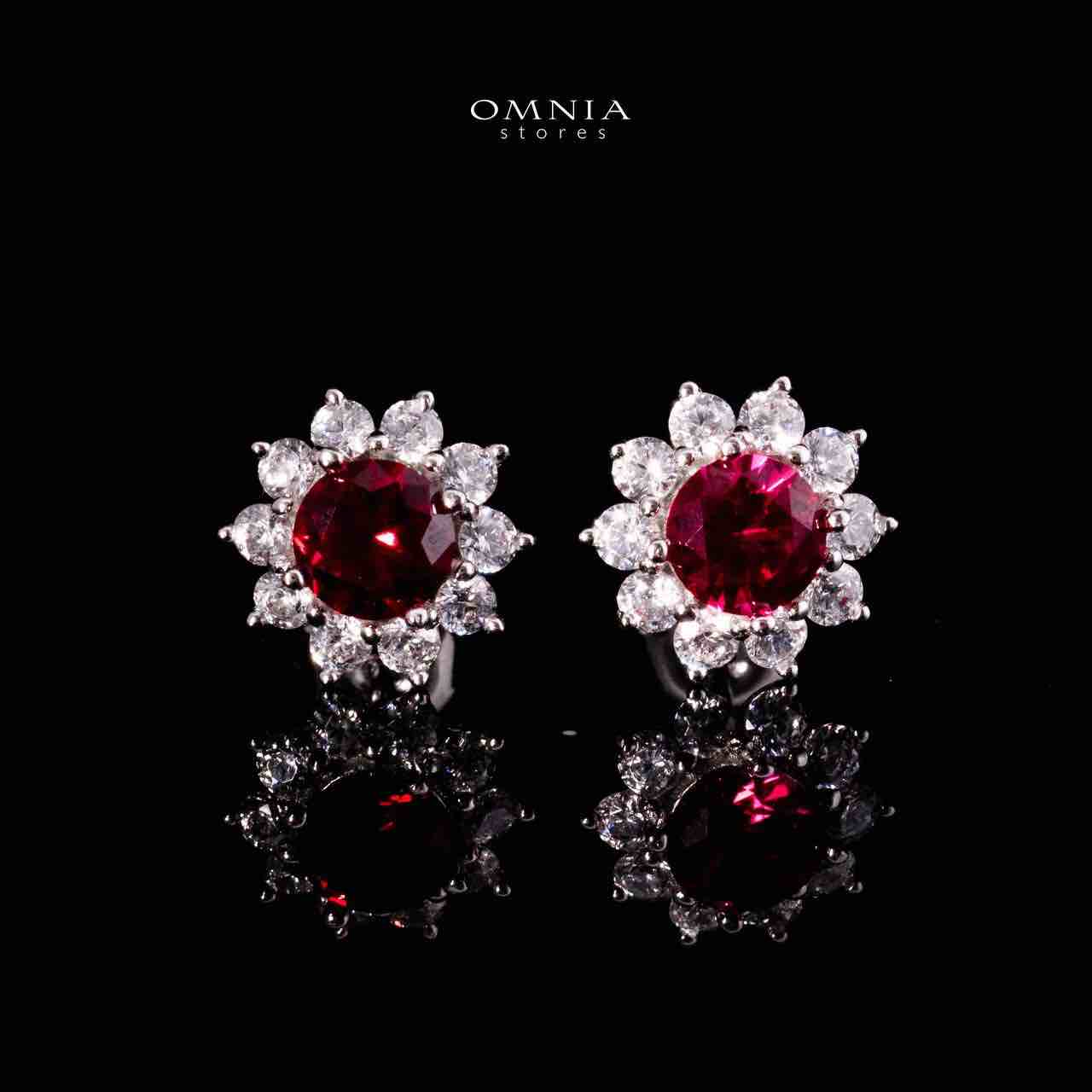 Naisha Lab Grown With GRC Certified Ruby Red Stones Necklace and Earrings Set in 925 Silver - OMNIASTORES UAE