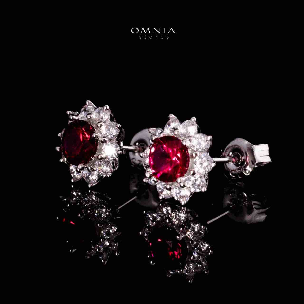 Naisha Lab Grown With GRC Certified Ruby Red Stones Necklace and Earrings Set in 925 Silver - OMNIASTORES UAE