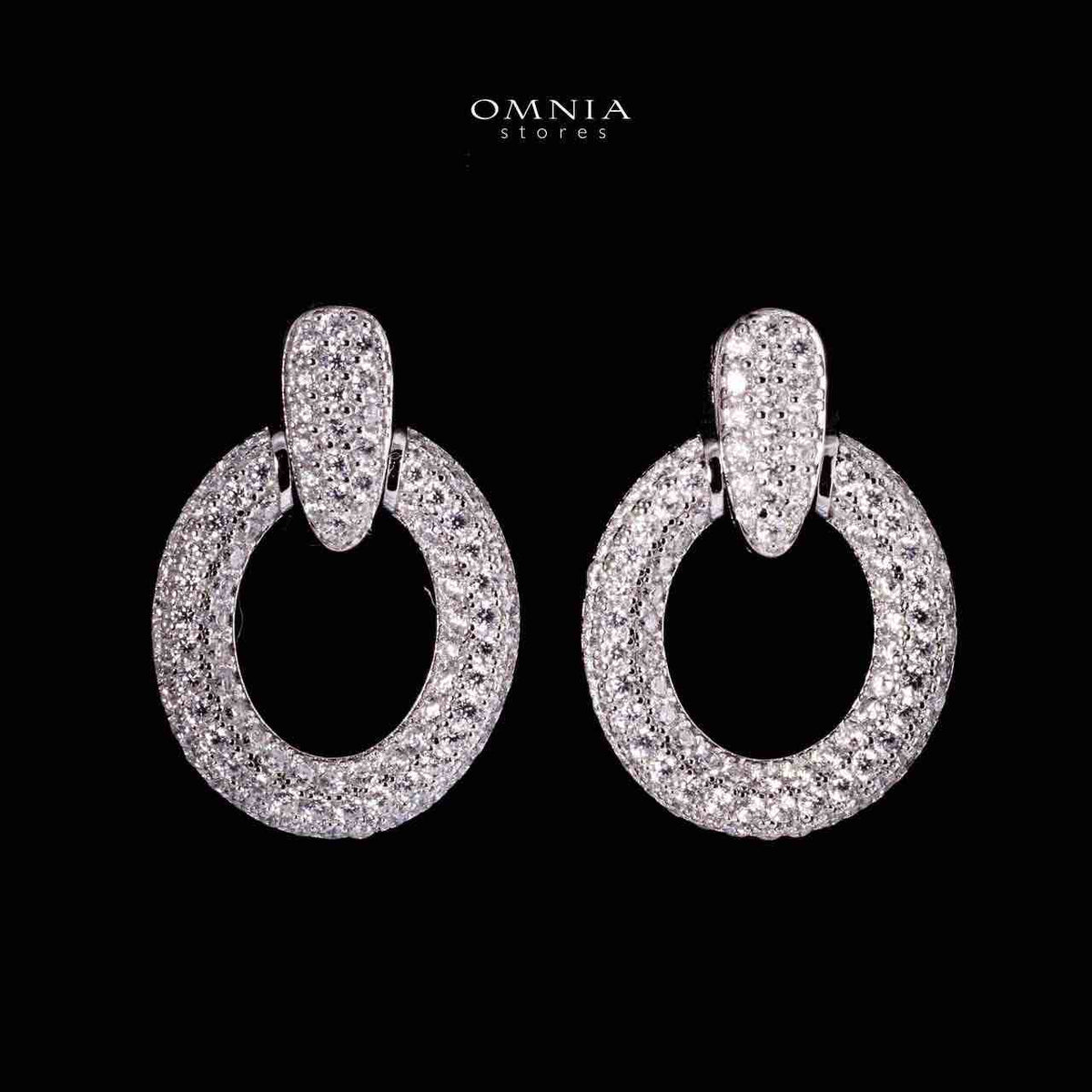 Omnia Selin White Earrings Set With High Quality White Moissanite Stones in 925 Silver - OMNIASTORES UAE