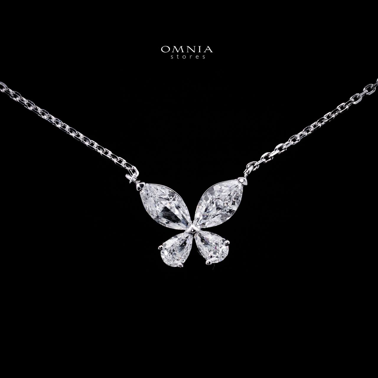 Omnia Ziara White Pendant Necklace With High Quality Certified Lab Crafted Stones In 925 Silver - OMNIASTORES UAE