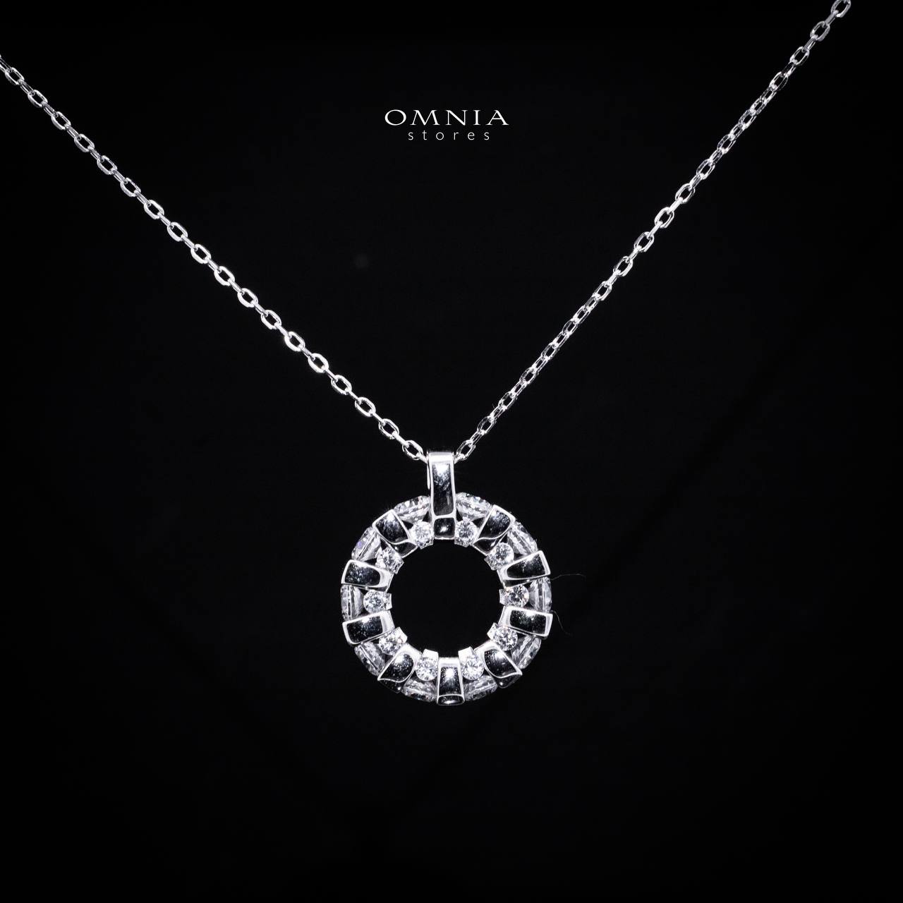 Omnia Calise White Pendant Necklace With High Quality Certified Lab Crafted Stones In 925 Silver - OMNIASTORES UAE