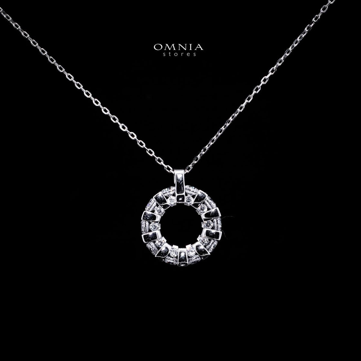 Omnia Calise White Pendant Necklace With High Quality Certified Lab Crafted Stones In 925 Silver - OMNIASTORES UAE