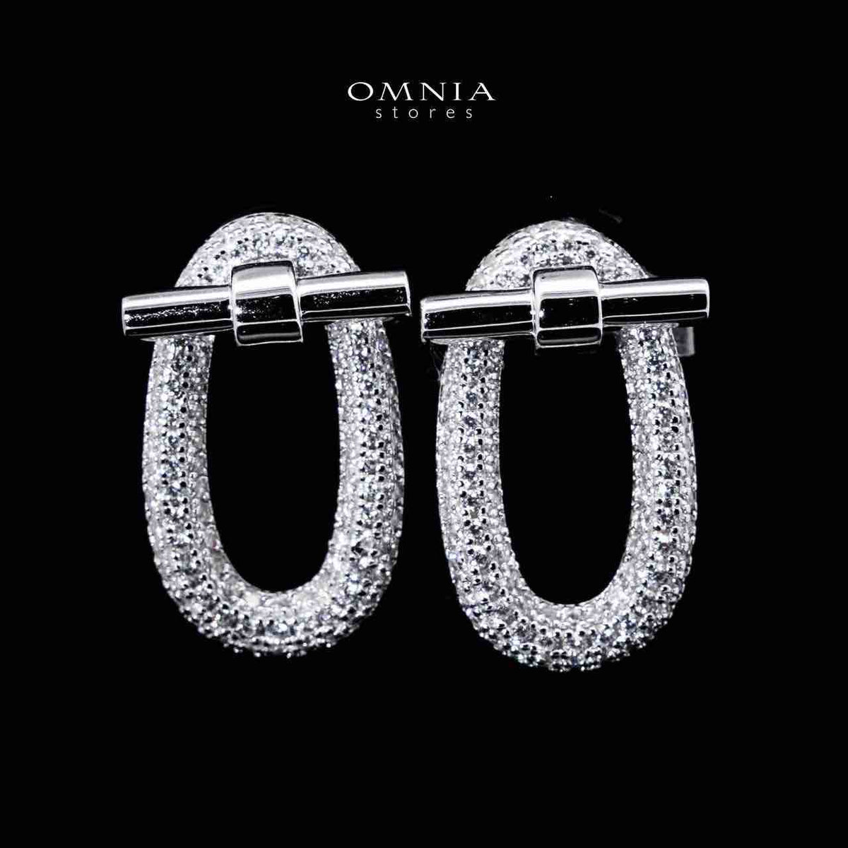 Omnia Najwa White Earrings With High Quality Certified Lab Crafted Stones In 925 Silver - OMNIASTORES UAE