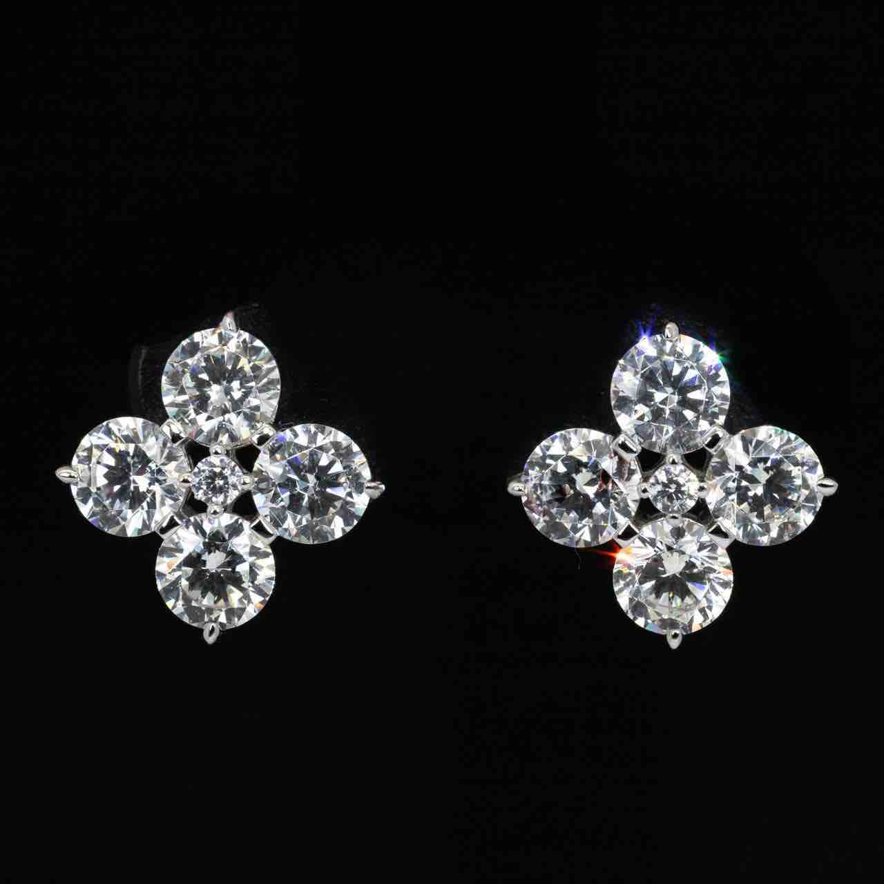Omnia Azia Round Earrings With High Quality Certified Lab Crafted Stones In 925 Silver - OMNIASTORES UAE