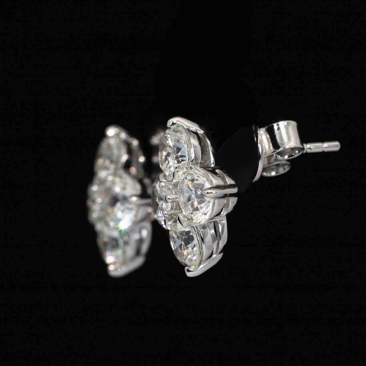 Omnia Azia Round Earrings With High Quality Certified Lab Crafted Stones In 925 Silver - OMNIASTORES UAE